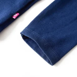 Langærmet T-shirt til børn str. 104 marineblå