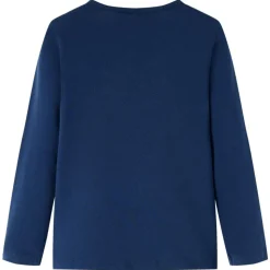 Langærmet T-shirt til børn str. 92 marineblå