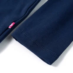 Langærmet T-shirt til børn str. 92 marineblå