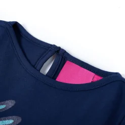 Langærmet T-shirt til børn str. 104 marineblå