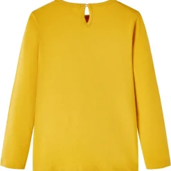 Langærmet T-shirt til børn str. 104 okkergul