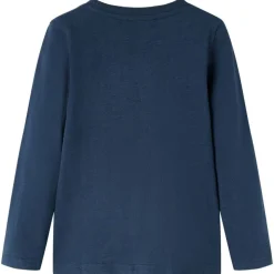 Langærmet T-shirt til børn str. 104 marinemeleret