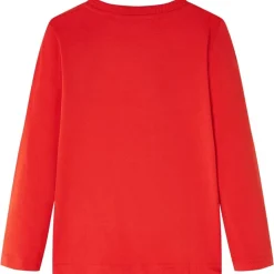 Langærmet T-shirt til børn str. 128 rød