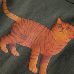 Langærmet T-shirt til børn str. 92 kakifarvet