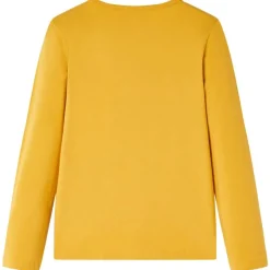 Langærmet T-shirt til børn str. 104 okkergul