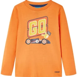 Langærmet T-shirt til børn str. 92 cm orange