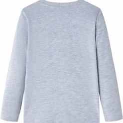 Langærmet T-shirt til børn str. 104 gråmeleret