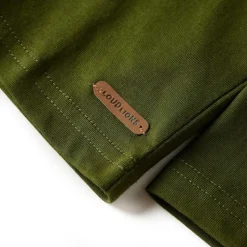 Langærmet T-shirt til børn str. 104 kakifarvet