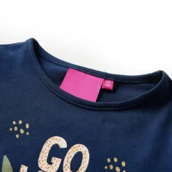 Langærmet T-shirt til børn str. 128 marineblå