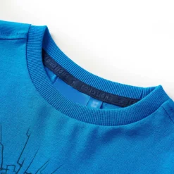 Langærmet T-shirt til børn str. 92 koboltblå