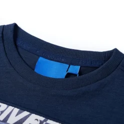 Langærmet T-shirt til børn str. 104 blåmeleret