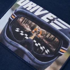 Langærmet T-shirt til børn str. 104 blåmeleret