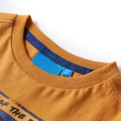 Langærmet T-shirt til børn str. 104 okkergul
