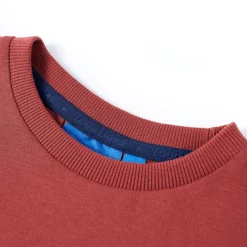 Langærmet T-shirt til børn str. 104 mørkerød