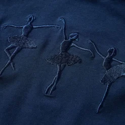 Langærmet T-shirt til børn str. 104 marineblå