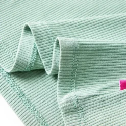 Langærmet T-shirt til børn str. 128 mock-rullekrave mørk mintgrøn