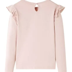 Langærmet T-shirt til børn str. 92 lyserød