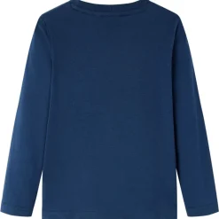 Langærmet T-shirt til børn str. 104 marineblå