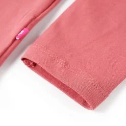 Langærmet T-shirt til børn str. 116 gammelrosa
