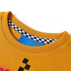 Langærmet T-shirt til børn str. 104 okkergul
