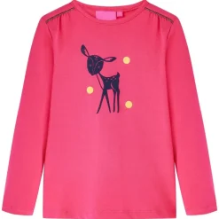 Langærmet T-shirt til børn str. 104 pink