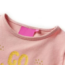 Langærmet T-shirt til børn str. 128 lyserød