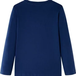 Langærmet T-shirt til børn str. 104 marineblå