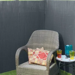Nature haveskærm dobbeltsidet 1 x 3 m PVC antracitgrå