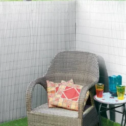 Nature haveskærm dobbeltsidet 1 x 3 m PVC hvid