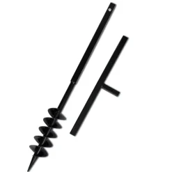 Pælebor med håndtag, 100 mm, med forlængerrør, 5 m, stål