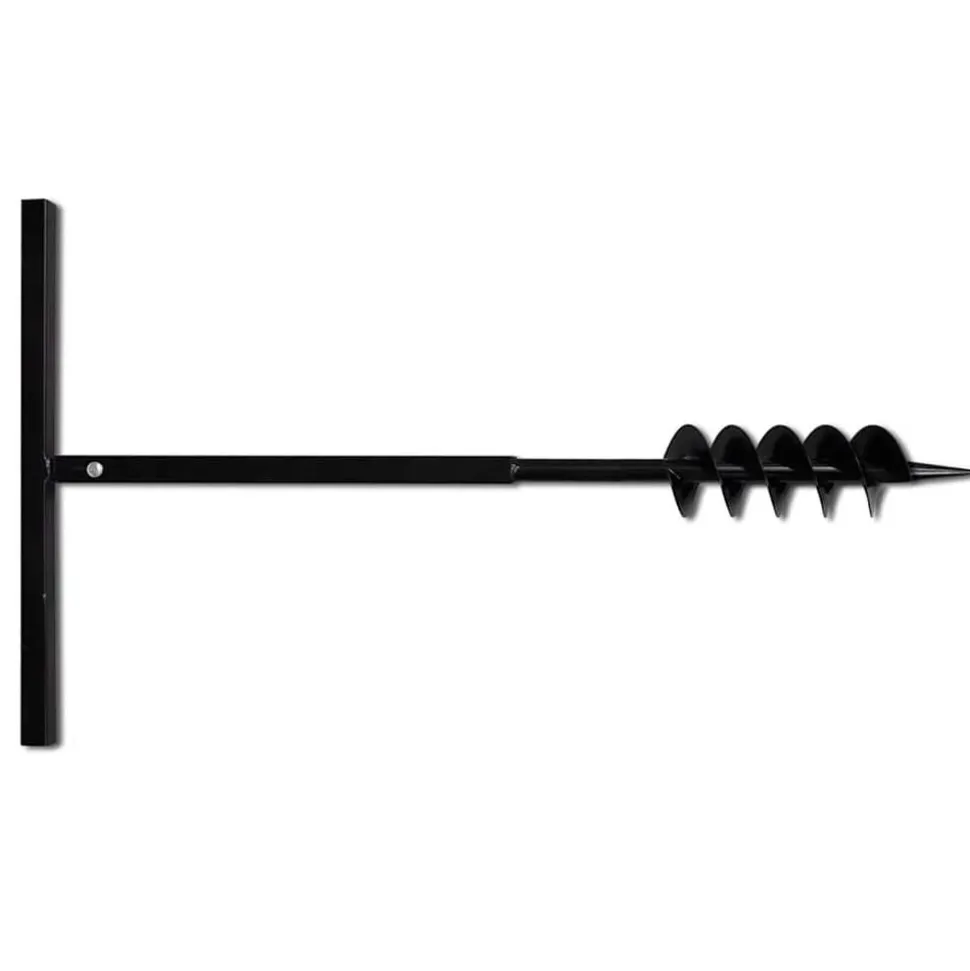 Pælebor med håndtag, 100 mm, med forlængerrør, 9 m, stål