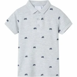 Polo til børn str. 92 gråmeleret