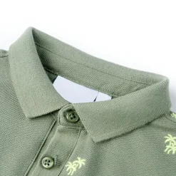 Poloshirt til børn str. 92 khakifarvet