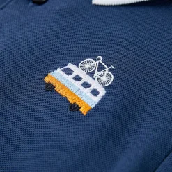Poloshirt til børn str. 92 mørkeblå
