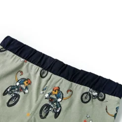 Pyjamas til børn str. 92 korte ærmer lys kakifarve