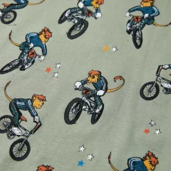 Pyjamas til børn str. 92 korte ærmer lys kakifarve