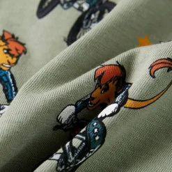 Pyjamas til børn str. 92 korte ærmer lys kakifarve