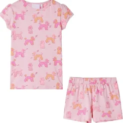 Pyjamas til børn str. 92 korte ærmer lyserød