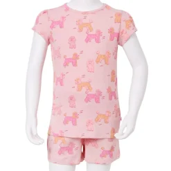 Pyjamas til børn str. 92 korte ærmer lyserød