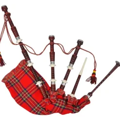 Scottish Great Highland sækkepibe rød tartan