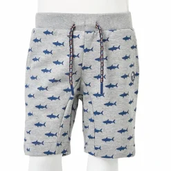 Shorts til børn str. 116 med snøre lys gråmeleret