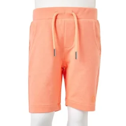 Shorts til børn str. 128 med snøre neon-orange