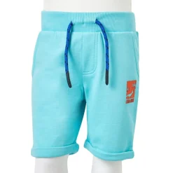 Shorts til børn str. 128 med snøre akvamarinblå