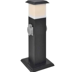 Sort kontaktsokkel med lampe til haven