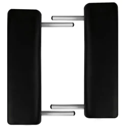Sort sammenfoldeligt massagebord, 3 zoner med aluminiumsramme