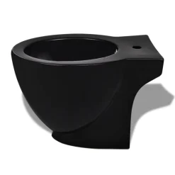 Stående toilet og bidet sæt, sort, keramisk