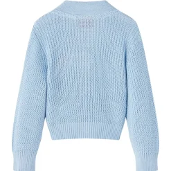 Strikket cardigan til børn str. 92 blå
