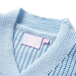 Strikket cardigan til børn str. 92 blå