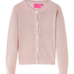 Strikket cardigan til børn str. 92 strik lyserød