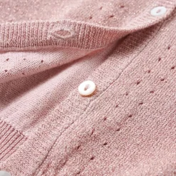 Strikket cardigan til børn str. 92 strik lyserød